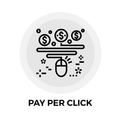 Pay per click line icon vector