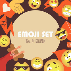 rounded frame background with funny emoji vector image