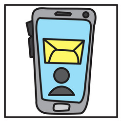 Smartphone notification flat icon vector