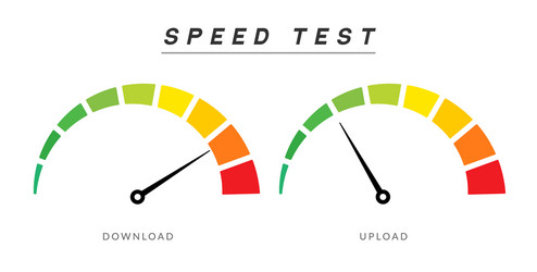 speed test internet measure speedometer icon fast vector