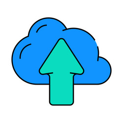 upload file in cloud storage icon color vector image