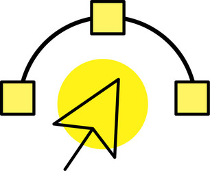 arrow cursor with nodes design image vector image