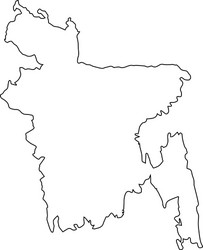 bangladesh outline map national borders vector