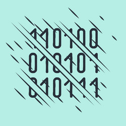 black binary code icon isolated on green vector image
