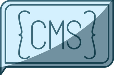 blue shading silhouette of rectangle text cms vector image