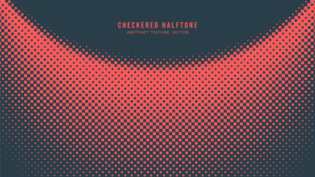 checkers halftone pattern semi circle border red vector image