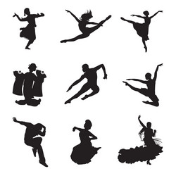 Dynamic Dancer Silhouette Vector Image