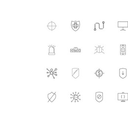 internet security linear thin icons set outlined vector image