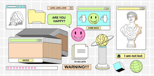 retro browser computer window vector image