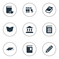set of simple reading icons vector image
