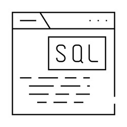 sql query database line icon vector image