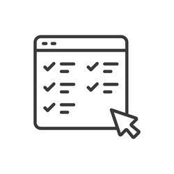 task management icon in line design vector image