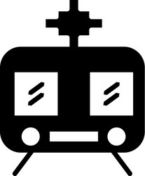 Train glyph black icon vector