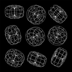 wireframe lined shapes perspective mesh 3d grid vector image