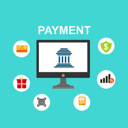 concept online and mobile payments for web page vector