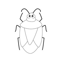 Cute cartoon beetle isolated vector