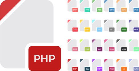 flat file format icons audio video image vector image