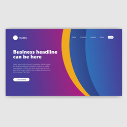 landing page template with gradient modern webpage vector image