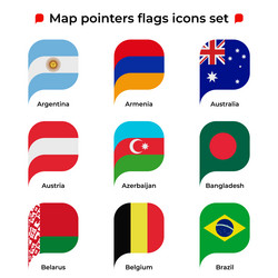 map pointers flags icons set flag icon in simple vector image