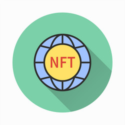 nft icon with long shadow for graphic and web vector image