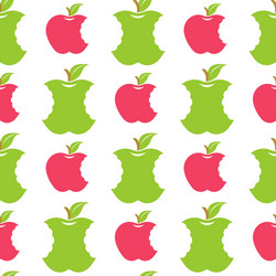 Seamless pattern with green and red apples vector