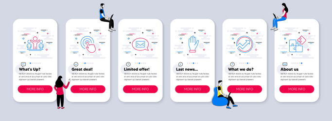 set of business icons related to click vector image