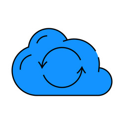 sync file with cloud icon color vector image