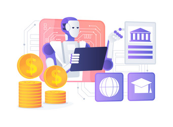 ai-streamlined resource allocation abstract vector image