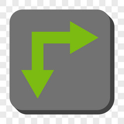 bifurcation arrow right down rounded square button vector image