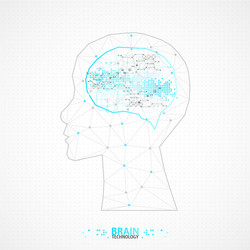 creative brain concept background with triangular vector image