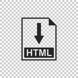 html file document icon download button vector image