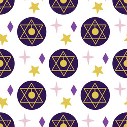 magic esoteric symbol seamless pattern hexagonal vector image