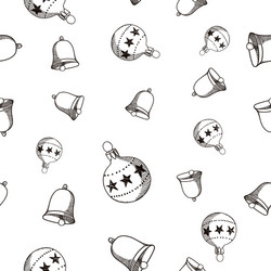 seamless pattern of christmas and new year objects vector image