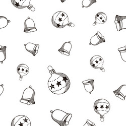 Seamless pattern of christmas and new year objects vector