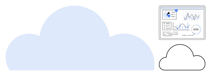 cloud computing with data analytics dashboard vector image