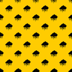 cloud with lightning and rain pattern vector image