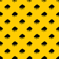 Cloud with lightning and rain pattern vector