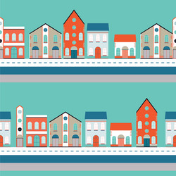 House buildings home seamless background pattern Vector Image