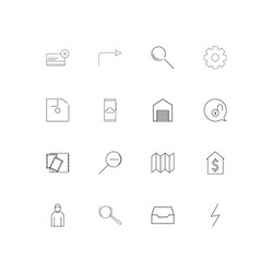 interface simple linear icons set outlined vector image