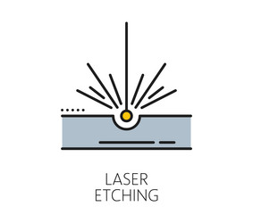 laser etching line icon of a focused beam vector image