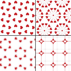 seamless pattern with hearts repeating texture vector image