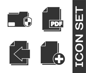 set add new file document folder protection next vector image