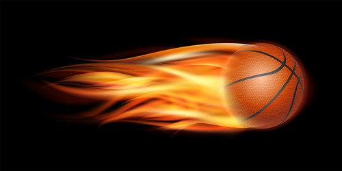 Flaming Basketball in Fire Vector Image