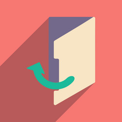 flat with shadow icon and mobile application vector image