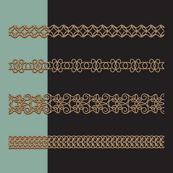 Gold border set Royalty Free Vector Image - VectorStock