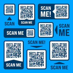 scan me qr code sticker with text online payment vector image