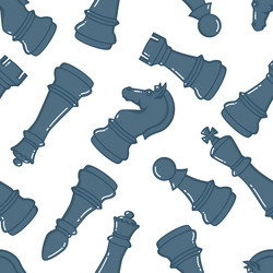 seamless pattern with chess figures design vector image