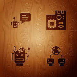 set artificial intelligence bot broken robot vector image