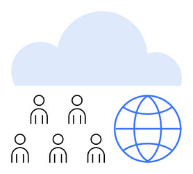 cloud computing with global connectivity and user vector image