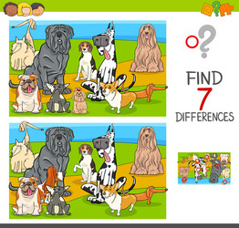 find differences game with dog characters vector image
